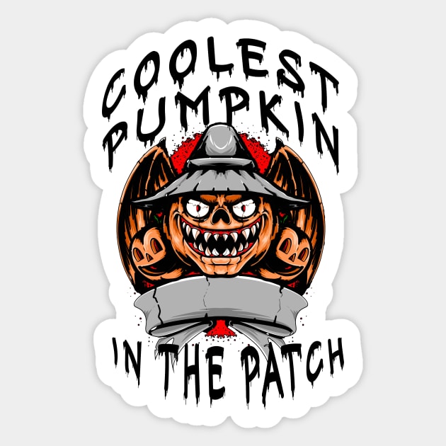 Coolest Pumpkin In The Patch - Coolest Halloween Sticker by Goods-by-Jojo